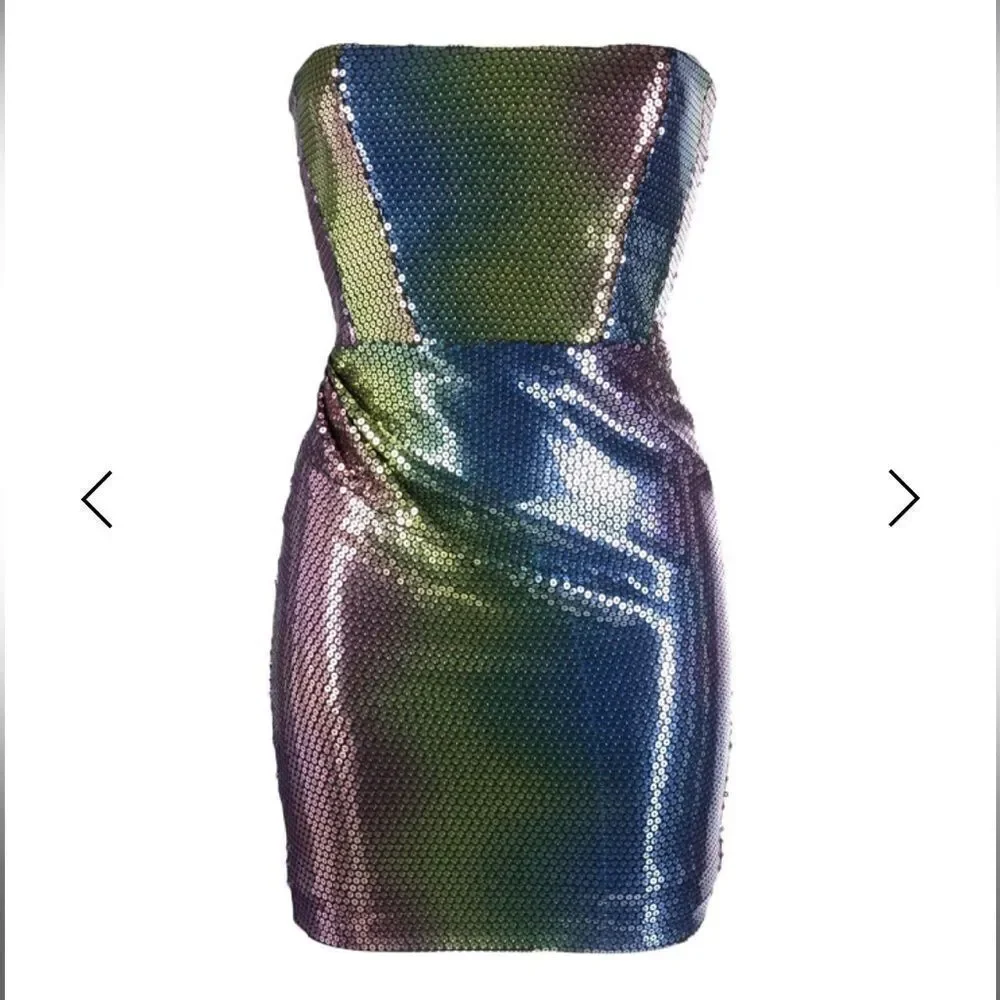 NWT The New Arrivals by ILKYAZ OZEL Isla Blue Jade Bustier Dress EU 38/Medium - Picture 13 of 16